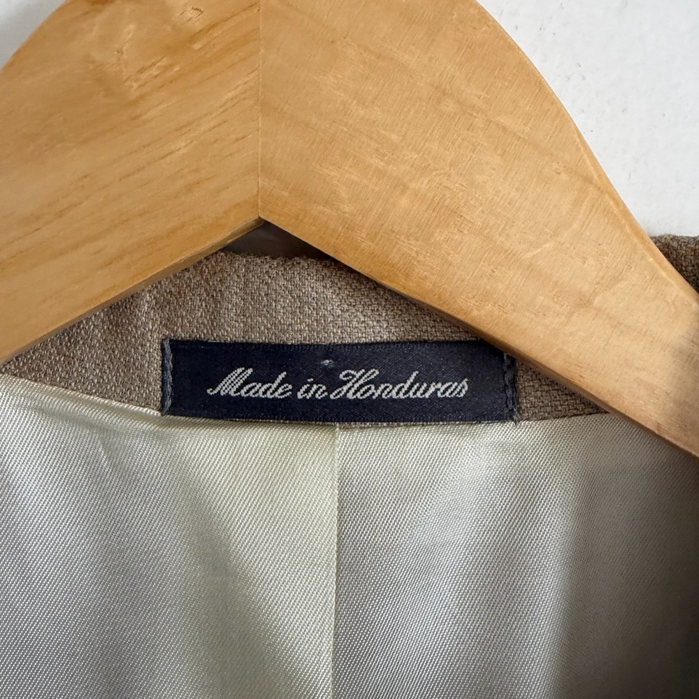 Oscar De La Renta Vintage Tan Silk Wool Sport Coat size 40R - Picture 4 of 11
